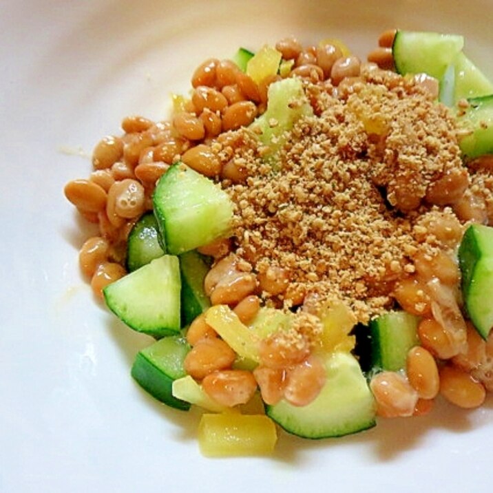 胡瓜の胡麻納豆サラダ